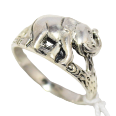 Elephant Ring Tribal Temple Jewelry 925 Sterling Silver Animal Engraved E241